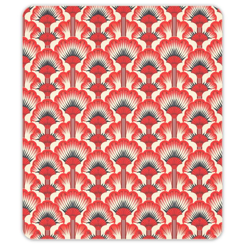 Large Microfibre Beach Towel, Red Feather fans - Jinty Designs