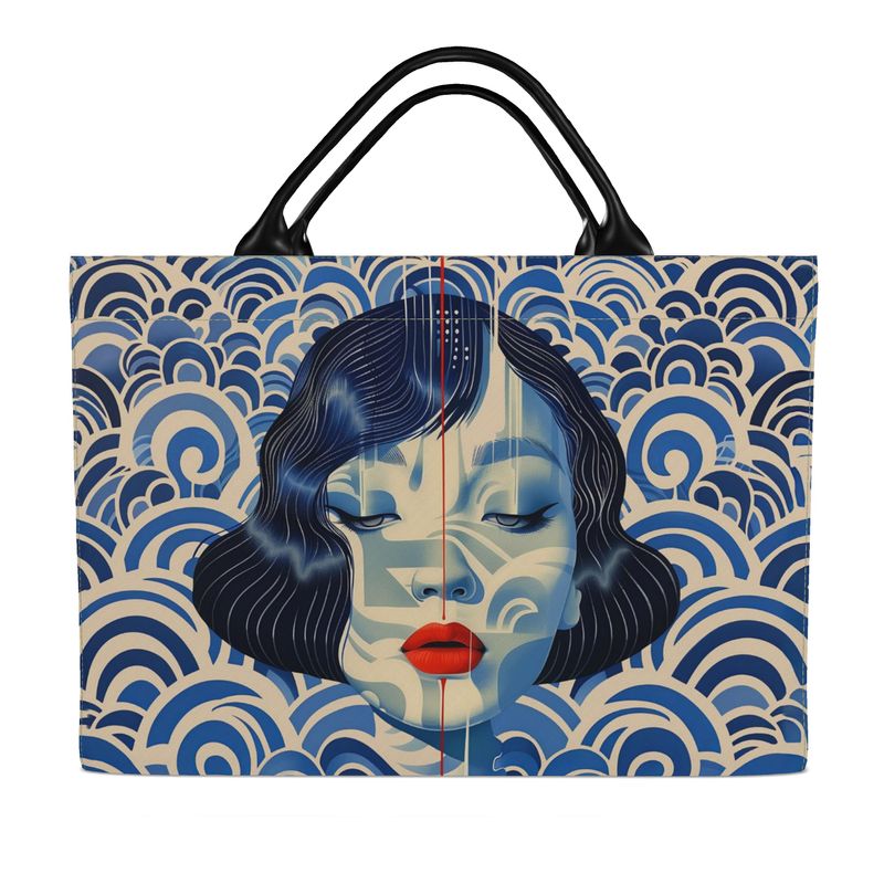 Large Carry-All Tote, Blue Shanghai Girl