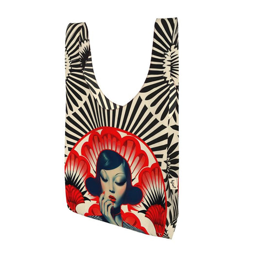 Parachute Shopper Bag, Red and Black Shanghai Girl