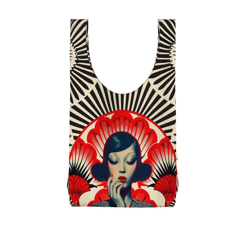 Parachute Shopper Bag, Red and Black Shanghai Girl