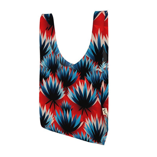 Parachute Shopper Bag, Abstract Thistle Red and Blue