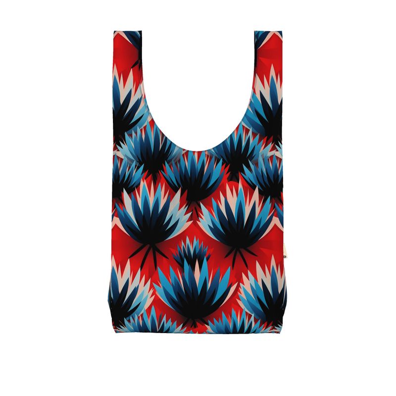 Parachute Shopper Bag, Abstract Thistle Red and Blue