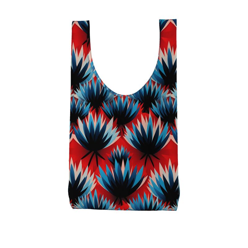 Parachute Shopper Bag, Abstract Thistle Red and Blue