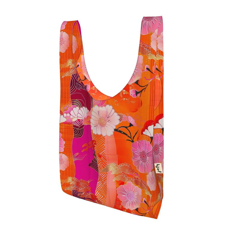 Parachute Shopper Bag, Orange and Pink Kimono