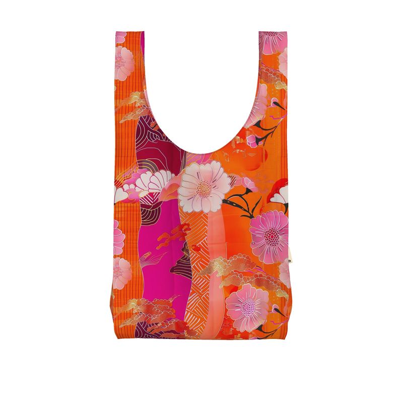 Parachute Shopper Bag, Orange and Pink Kimono