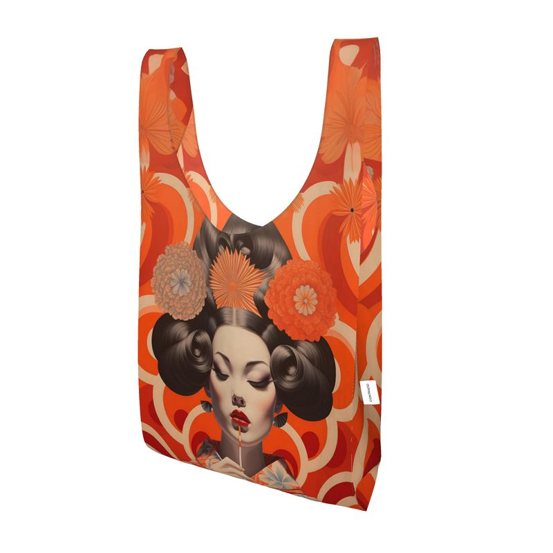 Parachute Shopper Bag, Orange Shanghai Girl