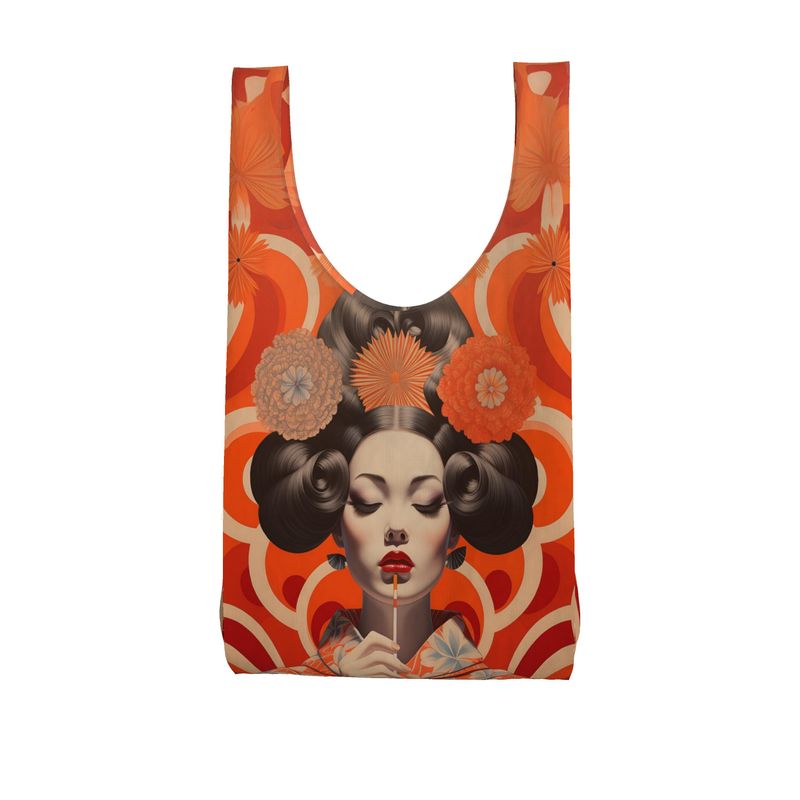 Parachute Shopper Bag, Orange Shanghai Girl