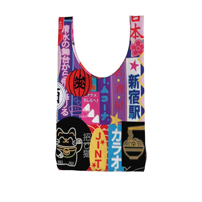Parachute Shopper Bag, Shinjuku Neon - Jinty Designs