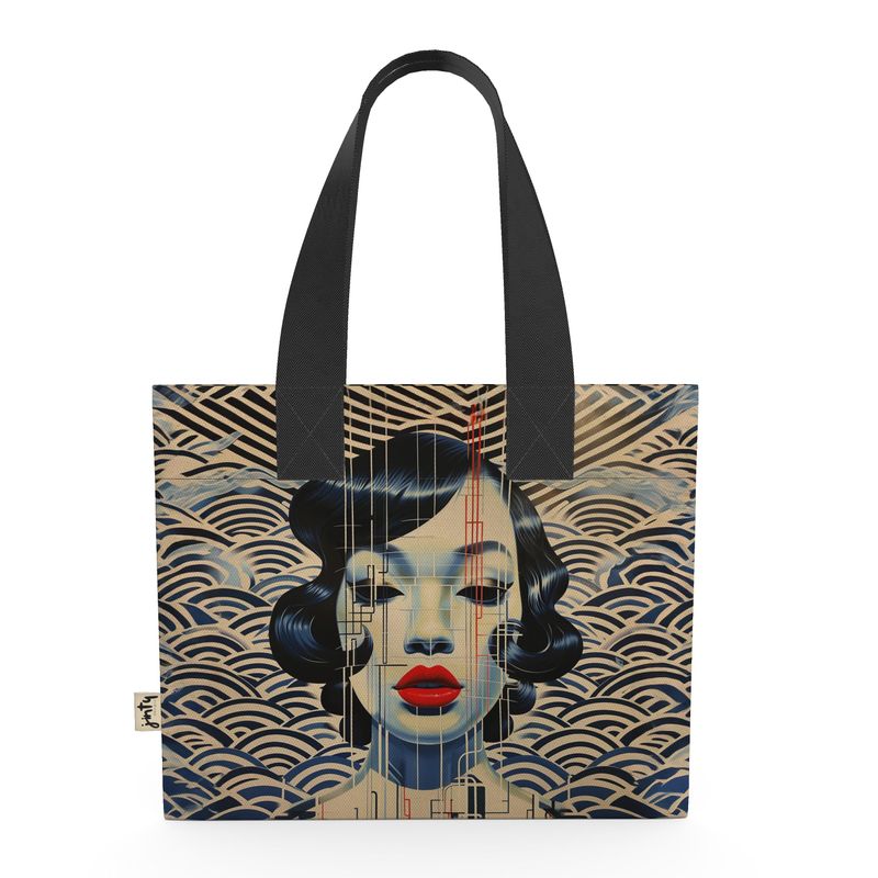 Organic Cotton Mini Tote Bag, Vintage Shanghai Girl