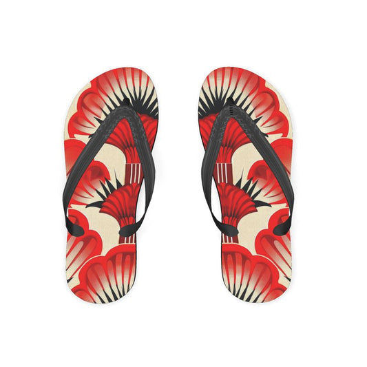 Flip Flops, Red Feather Fans