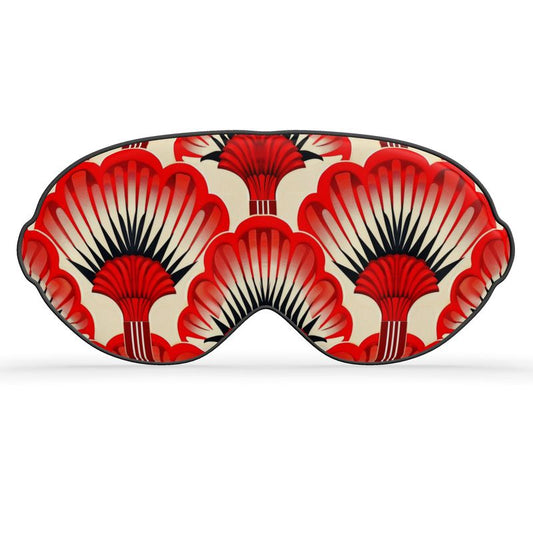 Luxury Sleep Mask, Red Feather Fans