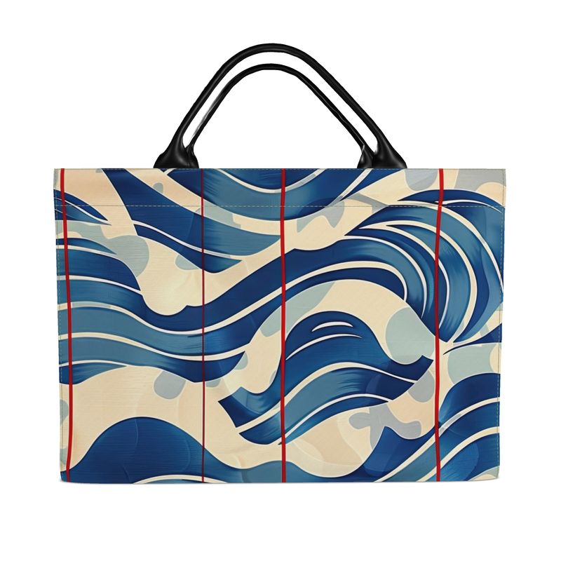 Large Carry-All Tote,  Blue Wave Red Line