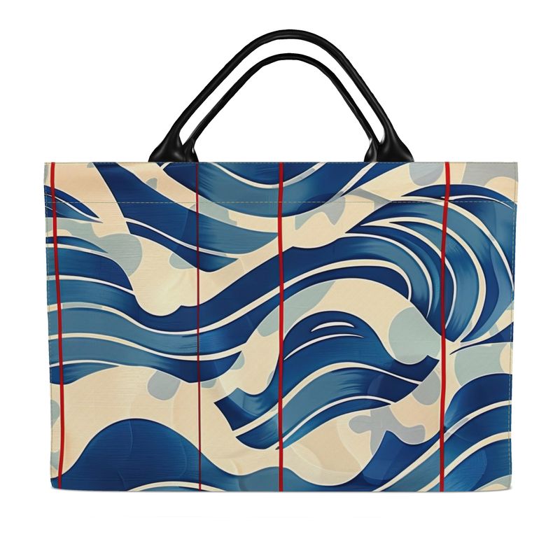 Large Carry-All Tote,  Blue Wave Red Line