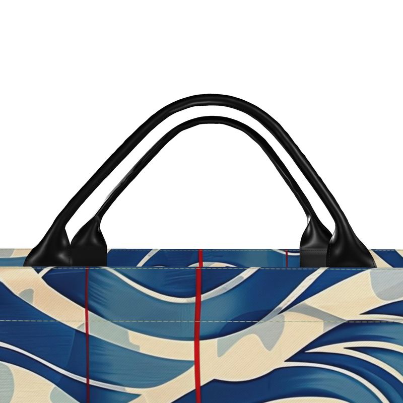 Large Carry-All Tote,  Blue Wave Red Line