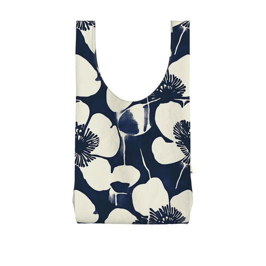 Parachute Shopper, Indigo Japanese Block Flowers