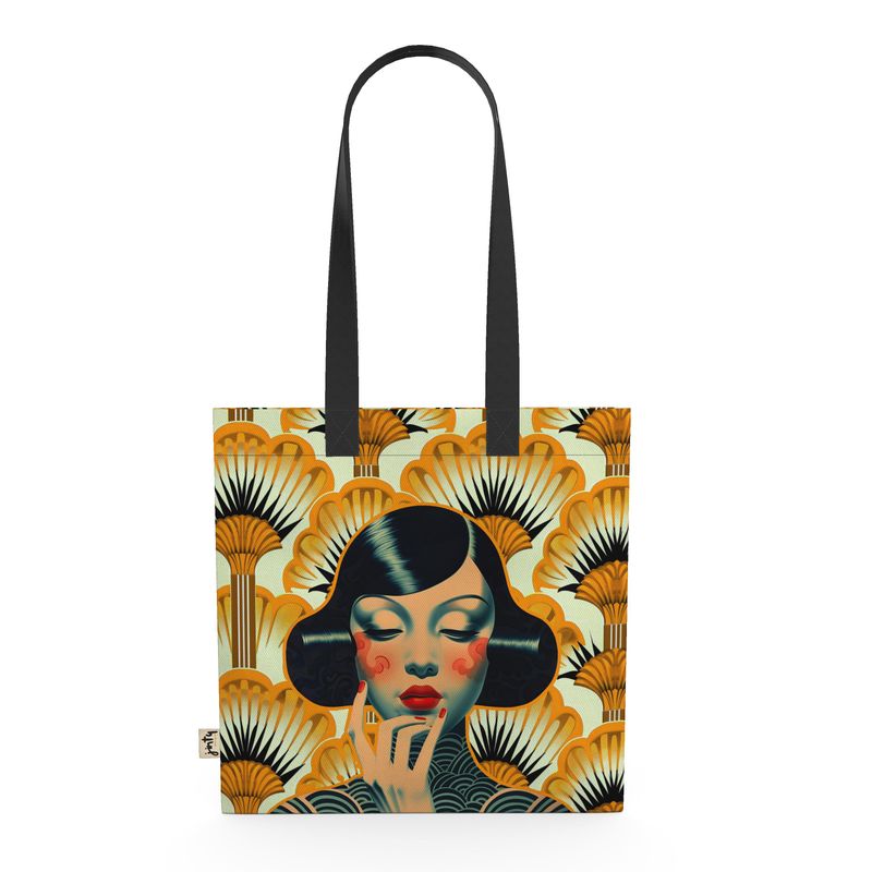 Organic Cotton Tote Bag, Yellow Shanghai Girl