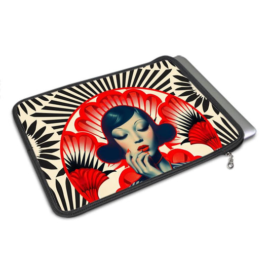 MacBook Air Cover, Red and Black Shanghai Girl