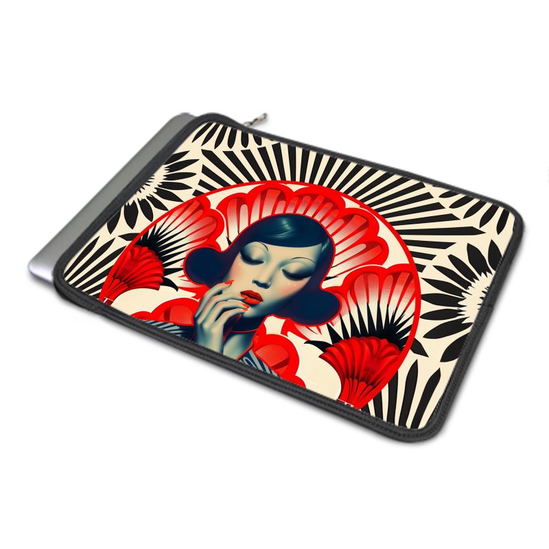 MacBook Air Cover, Red and Black Shanghai Girl