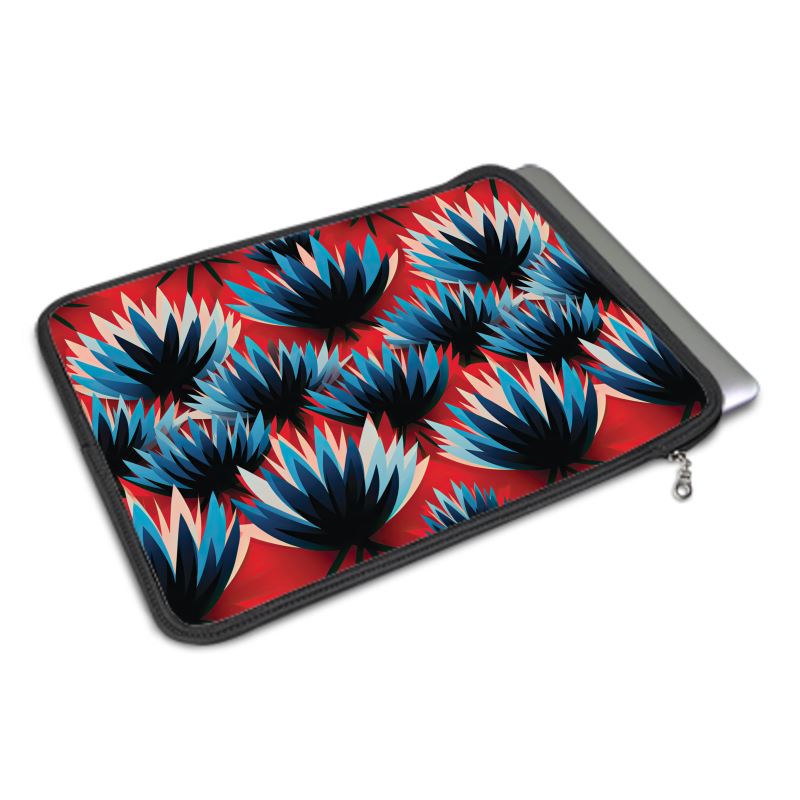 MacBook Air Cover, Red and Blue Abstract Thistles