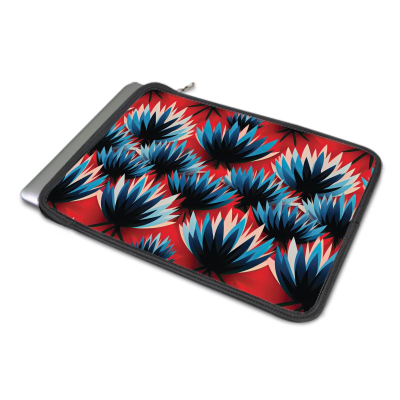 MacBook Air Cover, Red and Blue Abstract Thistles