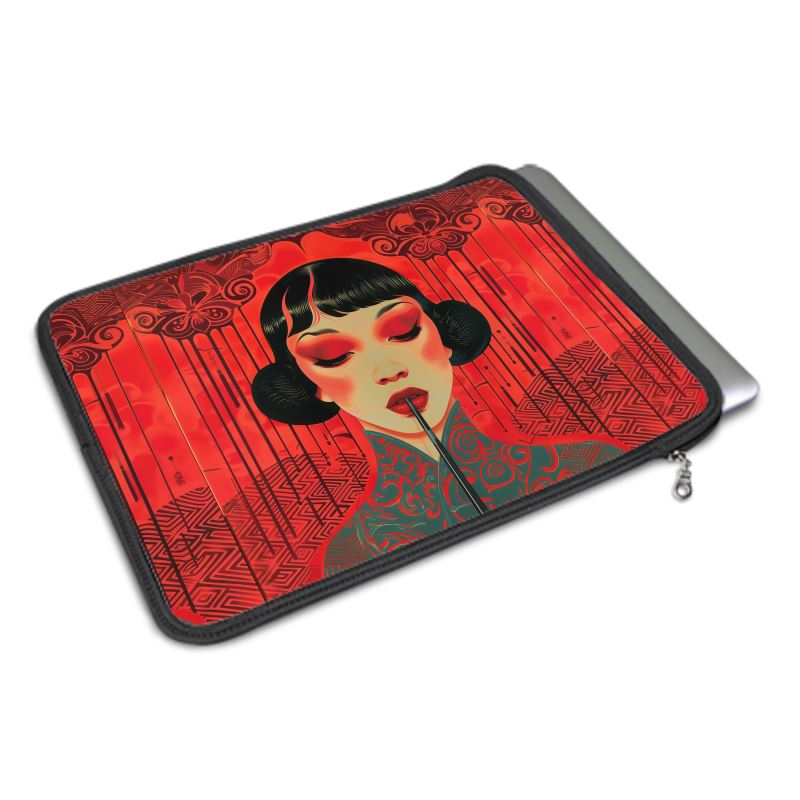 MacBook Air Cover, Burnt Orange Shanghai girl