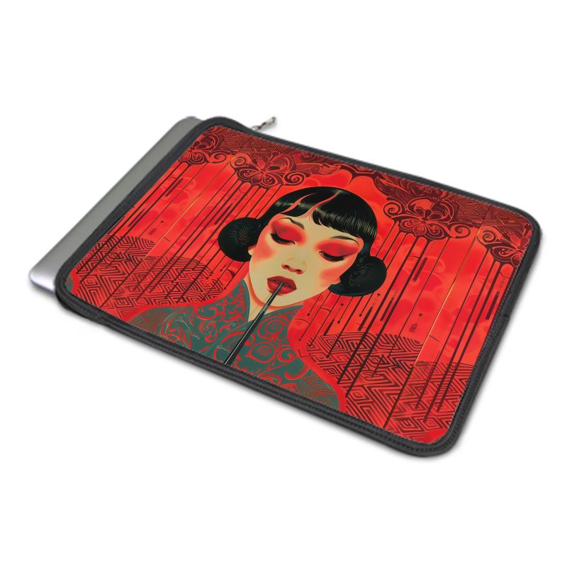 MacBook Air Cover, Burnt Orange Shanghai girl