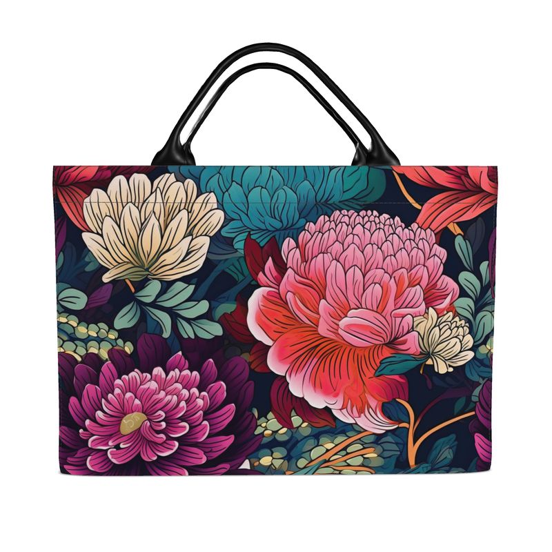 Large Carry-All Tote, Asian Flowers