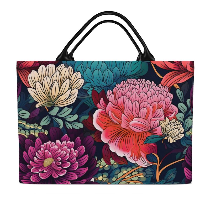 Large Carry-All Tote, Asian Flowers