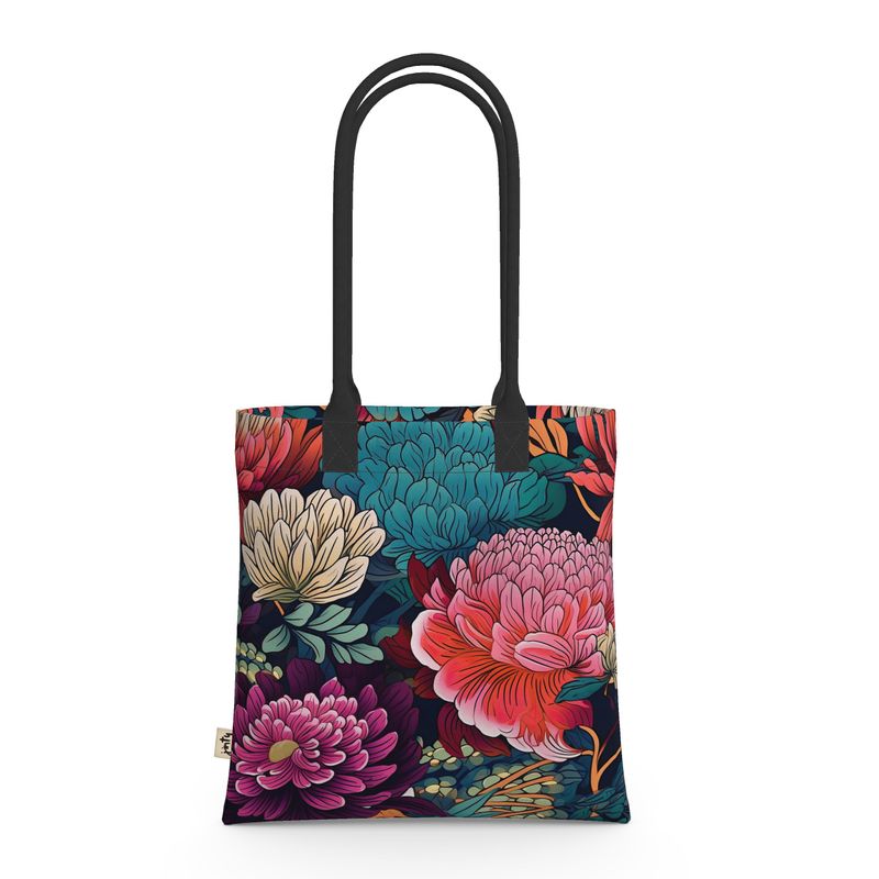 Tote Bag in Neoprene, Asian Flowers