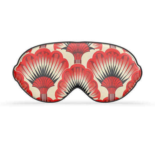 Luxury Silk Eyemask, Red Feather Fans