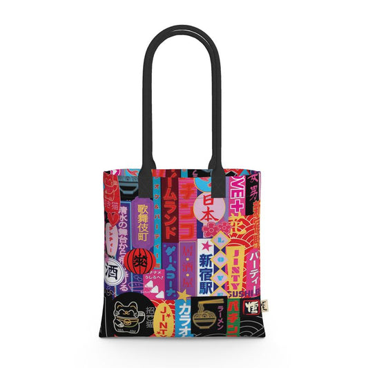 Tote Bag in Neoprene, Shinjuku Neon - Jinty Designs