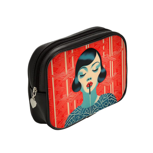 Leather Make up Bag Red Shanghai Girl