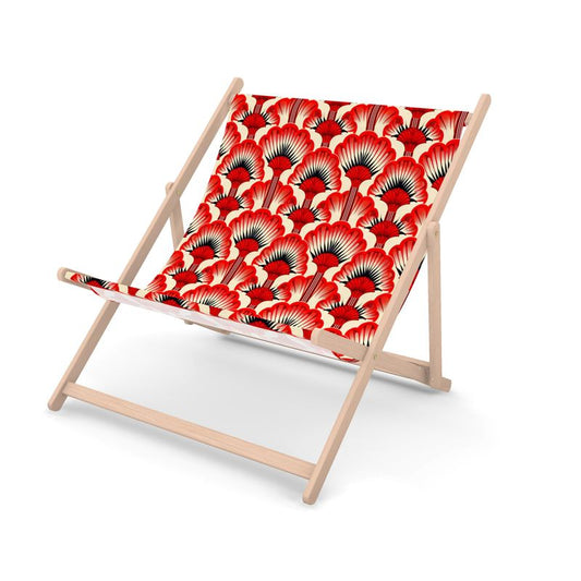 Red Feather Fans Double Deckchair – Bold Design, Double the Style - Jinty Designs