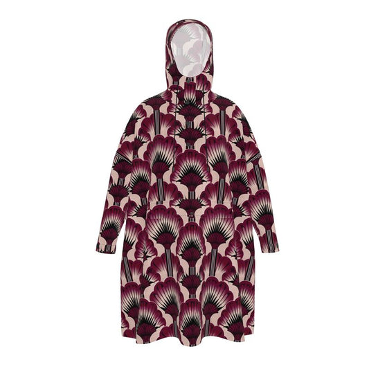Burgandy Feather Fans Rain Poncho - Jinty Designs